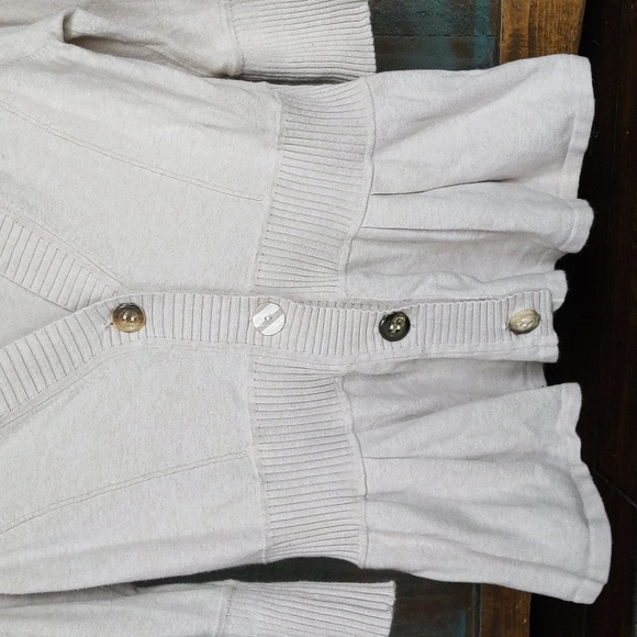 Bask Beige Fit & Flare Button Down Cardigan Sweater - Medium - Picture 3 of 6